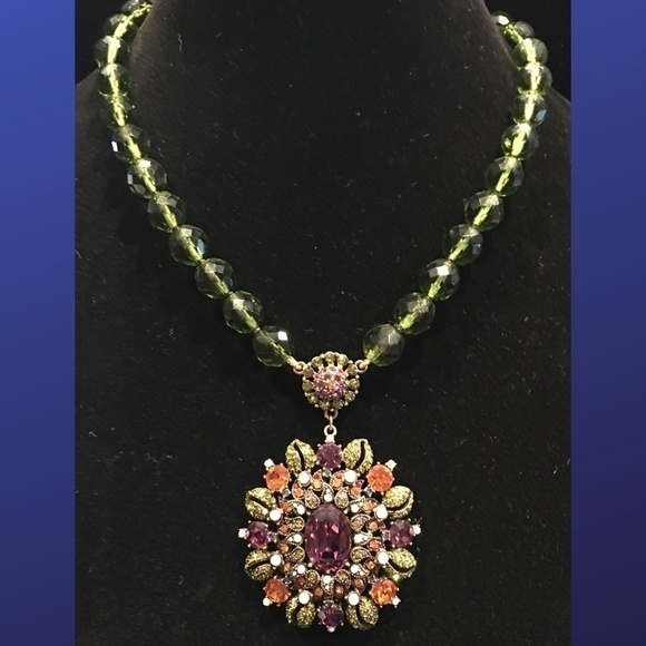 HEIDI DAUS “Endless Beauty” Beaded Pearl/Crystal Drop Pendant Necklace, NWOT - Picture 1 of 5